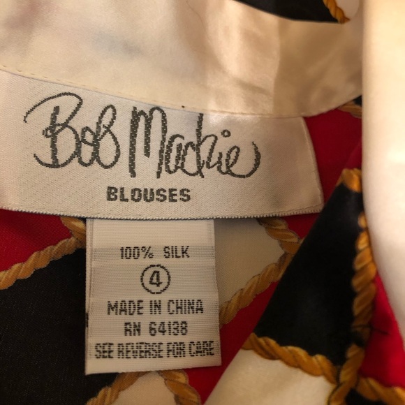 Bob Mackie Silk Vintage Blouse Size 4 - Picture 3 of 3
